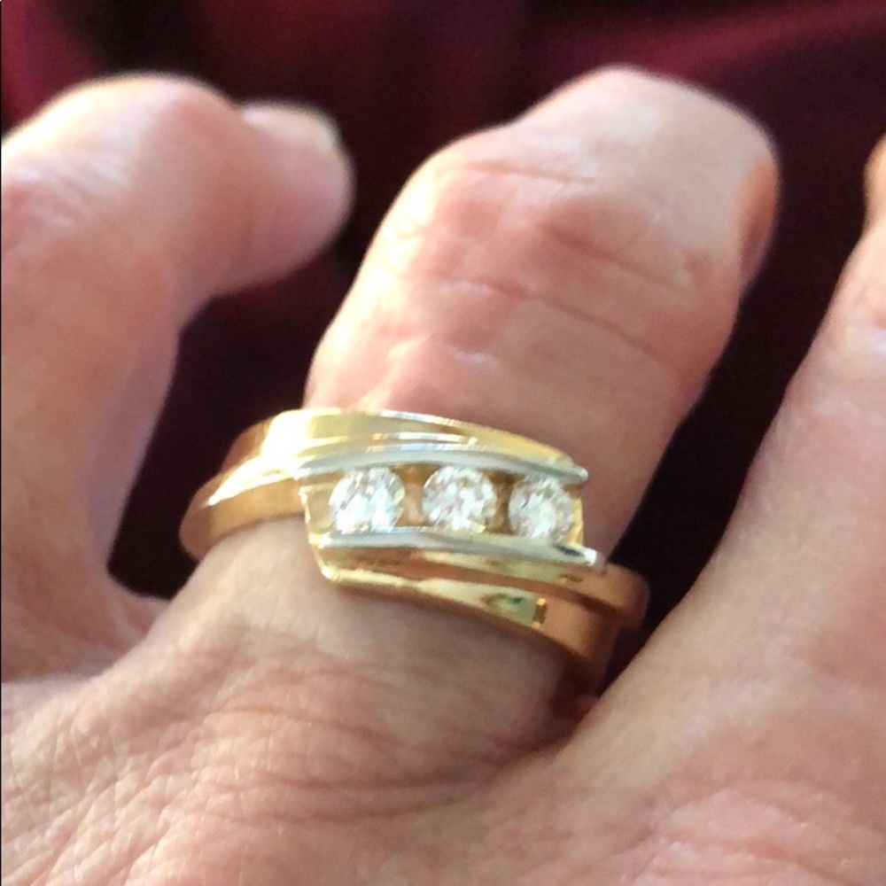 14K gold/platinum, .45 ct diamond ring. Wedding.